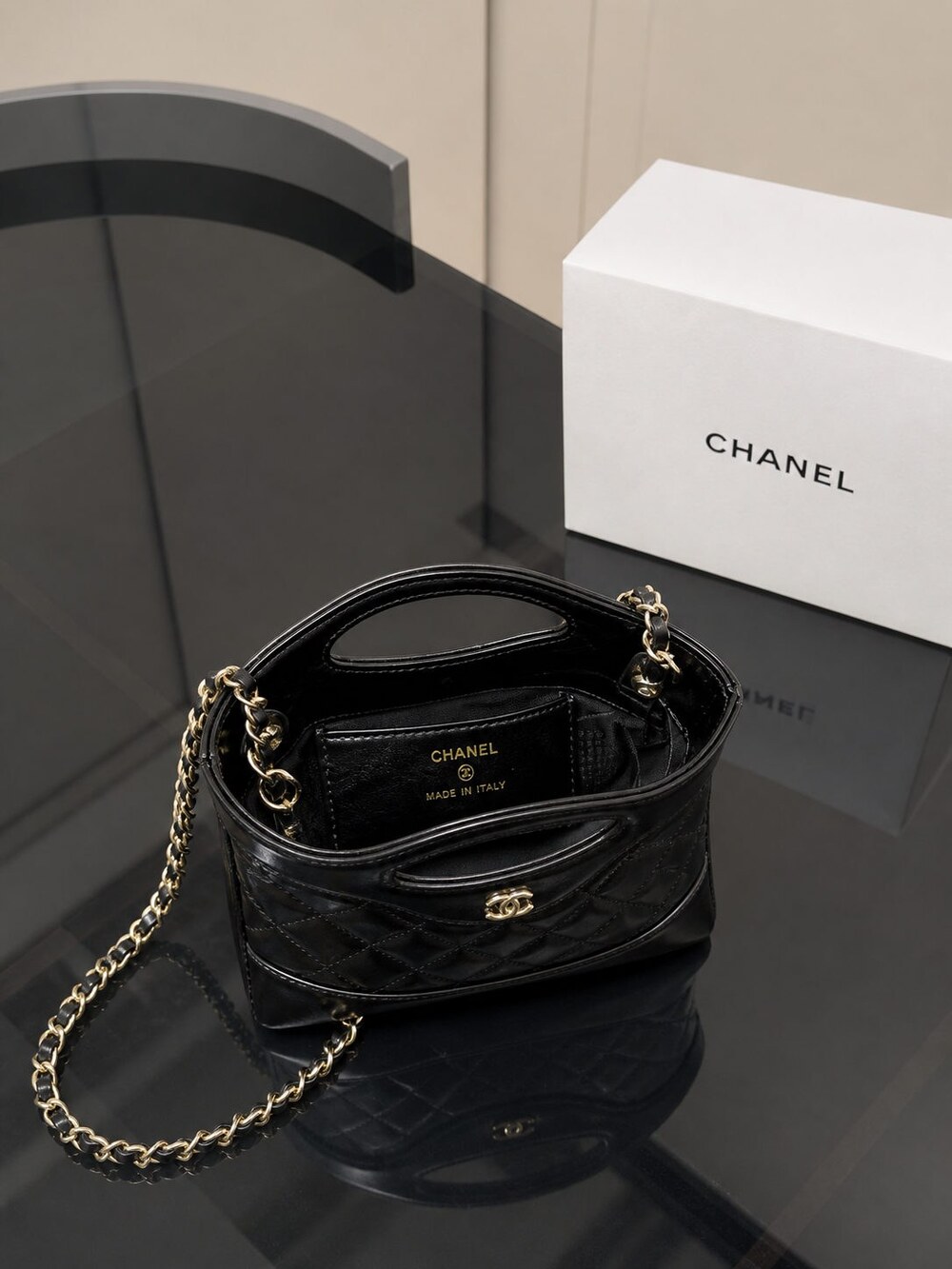 Chanel Nano Black Quilted Calfskin Tote Bag - Picture 2 of 7